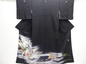 作家物　鳳凰模様刺繍留袖（比翼付き）